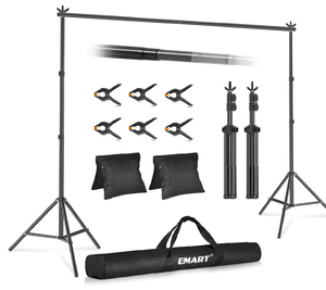 lot 241 image: EMART Backdrop Stand Photo Studio Adjustable Background Stand Support Kit