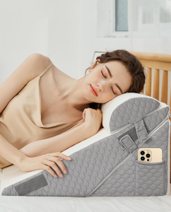 lot 246 image: 3PCS YIHATA Bed Wedge Pillow for Sleeping, Memory Foam Wedge Pillow Set for Post Surgery