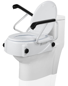 lot 337 image: REAQER Raised Toilet Seat with Removable Handles