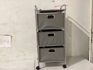 lot 470 image: Lavish Home Rolling 3 Drawer Cart. 16x12x35