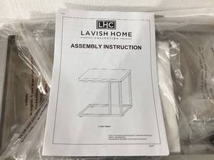 lot 474 image: Lavish Home Modern C Shaped End Table. 11.75D x 19.75W x 23.75H