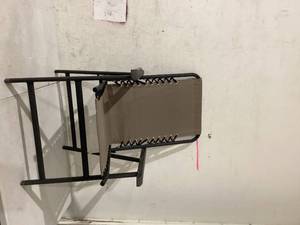 lot 496 image: LOT OF 2 Caravan Sports Beige Suspension Folding Chairs. 25.79D x 23.43W x 37.4H