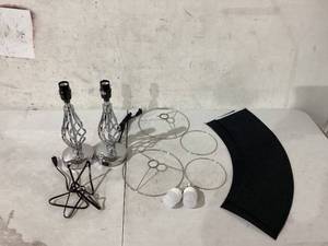 lot 511 image: TPAMSWO Spiral Cage Design Silver 24 Bedside Lamp