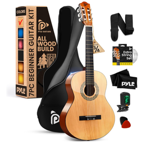 lot 378 image: Pyle Beginner Acoustic Guitar Kit, 34, 36
