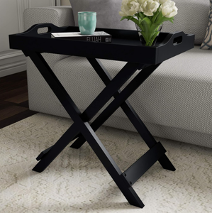 lot 431 image: Lavish Home Folding End Table with Removable Tray Top. 22x14x24