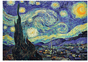 lot 434 image: LOT OF 7 Palace Learning The Starry Night 1889 by Vincent Van Gogh Frame. 16x12