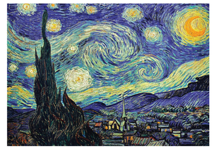 lot 435 image: LOT OF 7 Palace Learning The Starry Night 1889 by Vincent Van Gogh Frame. 16x12