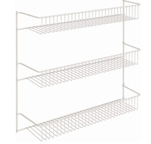 lot 471 image: LOT OF 2 ClosetMaid 3-Tier Hanging Wall Mounted Metal Rack. 26x19