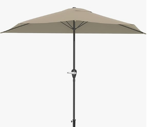 lot 483 image: Pure Garden Beige 9-Foot Outdoor Patio Half Umbrella