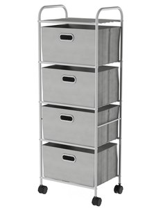 lot 508 image: Rolling Fabric Bin Storage Cart with Wheels and Metal Frame. 15x30