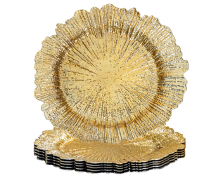 lot 515 image: LOT OF 24 MAONAME 13 Gold Charger Plates
