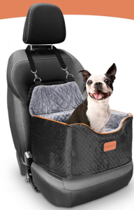 lot 521 image: Memory Foam Black Booster Dog Car Seat with Washable Removable Cover. 19.68L x 17.72W x 11.8H