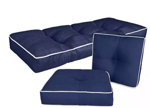 lot 545 image: OLinen Wicker Outdoor Cushion Set. 45X20 , 2X 20X18