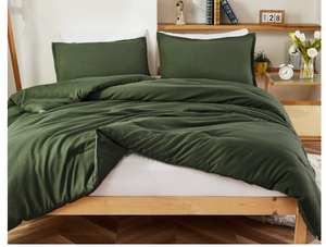 lot 549 image: Litanika Dark Olive Green King Comforter Set. 104x90