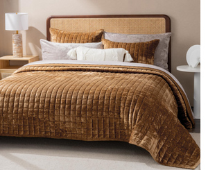 lot 552 image: RECYCO Luxury King Velvet Quilt Set. 108x92