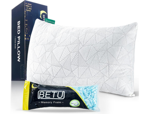 lot 565 image: Cooling Pillow Shredded Memory Foam Pillow. 27x18