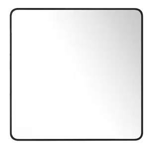 lot 44 image: Modern Medium Rounded Square Metal Framed Wall Mounted Bathroom Vanity Mirror