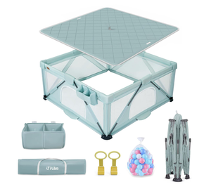 lot 49 image: Foldable Baby Playpen, iTiLike Large Playard with Detachable Thicken Mat