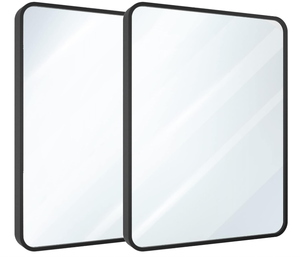 lot 81 image: LOT OF 2 USHOWER Black Bathroom Mirrors