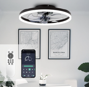 lot 87 image: STERREN Modern Low Profile Ceiling Fan with Light
