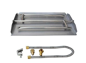 lot 192 image: Stanbroil Stainless Steel Natural Gas Fireplace Triple Flame Pan Burner Kit
