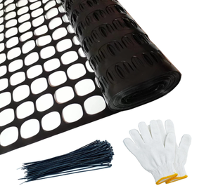 lot 268 image: Safety Fence Plastic Mesh Fencing Roll, Feet 1 Roll with 100 Zip Ties, Black LW 15.43 lbroll