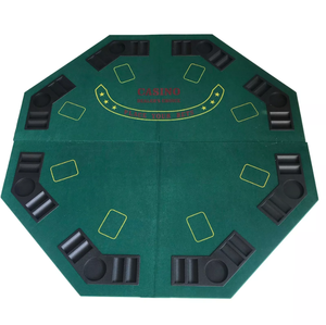 lot 380 image: Octagon Folding Poker Table Top, 8 Player Casino Table
