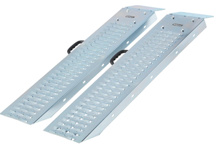lot 385 image: Loading Ramps - Steel Ramp Set for ATVs, Motorcycles, Mowers, Carts & More