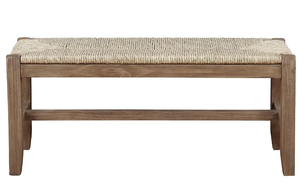 lot 278 image: Alaterre Furniture Newport Wood Bench with Rush Seat
