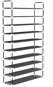 lot 282 image: Lavish Home Shoe Storage Rack  10-Tier Shoe Organizer for Closet