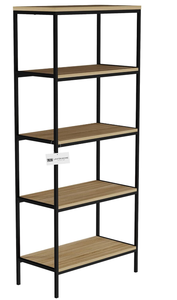 lot 287 image: Lavish Home 5-Tier Bookshelf-Open Industrial Style Etagere Shelving Unit for Rustic Decoration