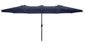 lot 288 image: Pure Garden 50-LG1284 Double Sided Market Umbrella Navy Blue