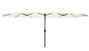 lot 289 image: Pure Garden 50-LG1283 Beige Double Sided Market Umbrella