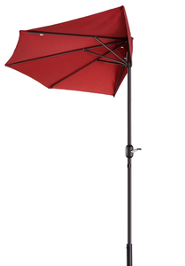 lot 300 image: HWD630722 Outdoor Patio Half 5 Ribs Umbrella Red