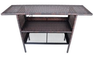 lot 601 image: BalanceFrom Outdoor Patio Wicker Bar Counter. MISSING HARDWARE  17.32D x 53.93W x 36.61H