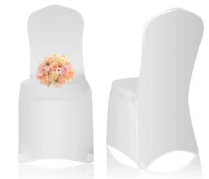 lot 623 image: EMART 50 PCS Spandex Chair Cover, White Seat Covers for Party