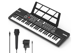 lot 630 image: 61 key keyboard piano, Electronic Digital Piano with Built-In Speaker Microphone