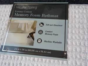 Mineral Spring Memory Foam Bathmat 24 x 36 White