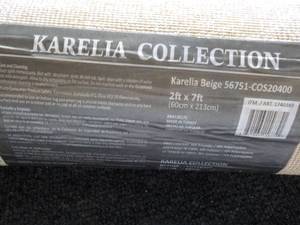 Karella Collection Karelia Beige 2 ft x 7 ft rug