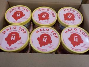 12 Halo Top individual Strawberry Light Cake Mixes- just add water and microwave
