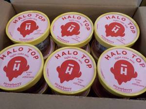 12 Halo Top individual Strawberry Light Cake Mixes- just add water and microwave