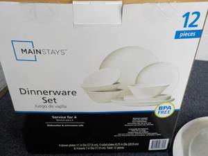 Mainstays 12 pc Dinnerware Set- Juego De Vajilla