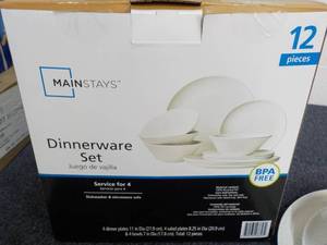 Mainstays 12 pc Dinnerware Set- Juego De Vajilla
