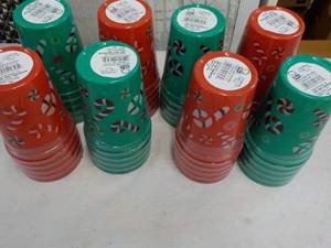 40 Plastic 10 oz Holiday Glasses...