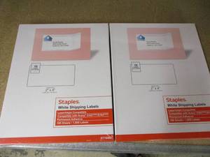 Staples White Shipping Labels, 2000 labels