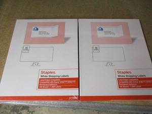 Staples White Shipping Labels, 2000 labels