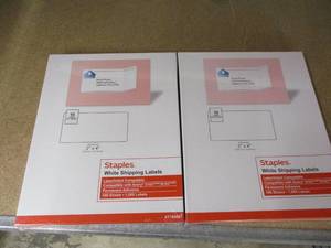 Staples White Shipping Labels, 2000 labels