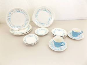 Lot of Misc Vintage Blue Heaven Plates, Cups, etc.