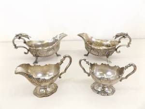 Lot of 4 Vintage High end Corbell Silver Plate Gravy Boats