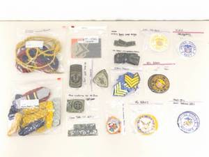 Lot of Vintage Military Uniform Ropes, Patches, etc.